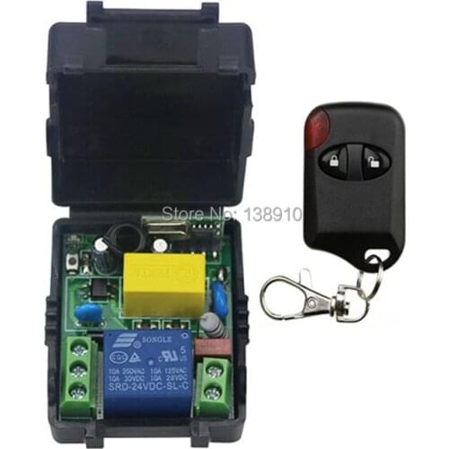 AC220V 10A 1CH Wireless Remote Control Switch System Receiver + cat eye Transmitters for Appliances Gate Garage Door