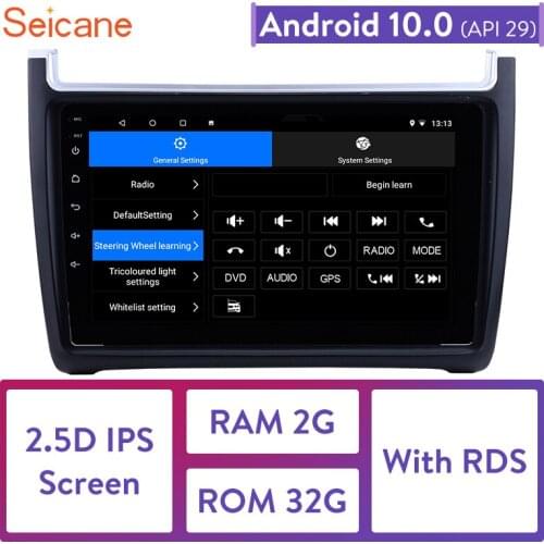 Seicane 9inch Android 10.0 for 2012 2013 2014 2015 VW Volkswagen Polo Bluetooth Car GPS Navigation 2DIN Radio stereo Head Unit