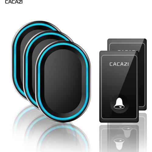 Wireless Doorbell No Battery Required Waterproof 1 2 Transmitter 1 2 3 Receiver US EU UK AU Plug Self powered Home Calling Bell