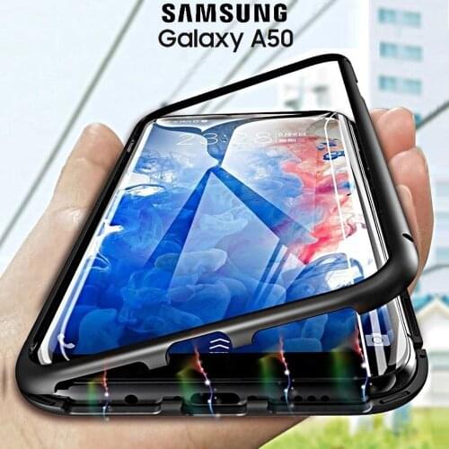 COVER for Samsung Galaxy original magnetic aluminum A50 360 ° tempered glass