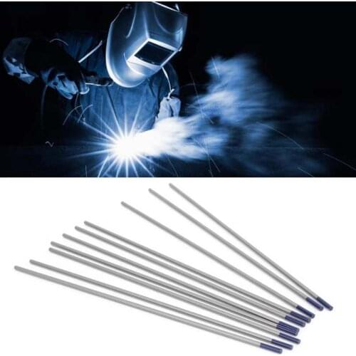 10Pcs Yttrium Tungsten Electrode Rod Arc Needle for Welding Thin Aluminum 2.4mm Blue Tig Welding Tungsten