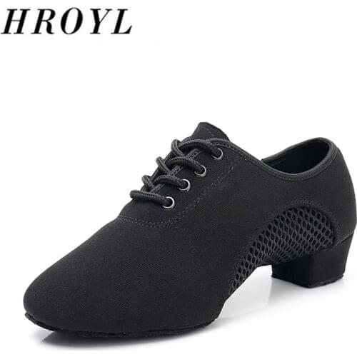 HROLY Brand Jazz dance shoes for women/men modern ballroom tango Oxford cloth+net pole dance shoes heels Breathable comfortabl