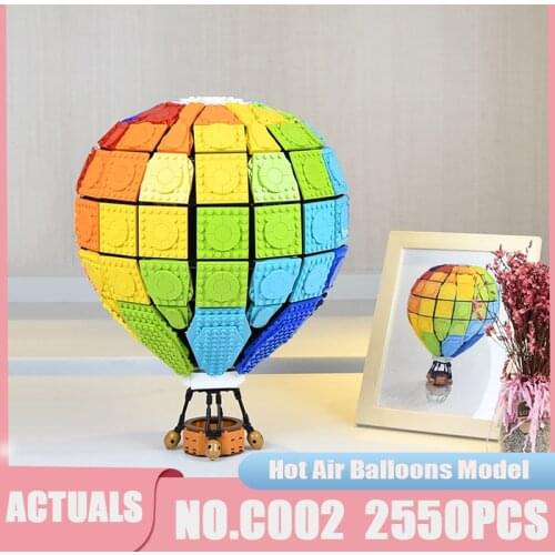 Creative Series MOC Hot Air Balloon Fiesta Rainbow Balloon Model Building Blocks Bricks Kids Birthday Toys Gifts