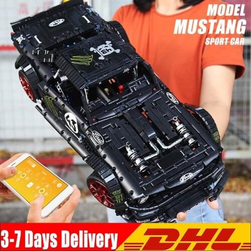 MOULD KING 13108 Car 1965 Fords Mustang Hoonicorn V2 1:8 Car MOC-22970 Muscle Car Building Blocks Bricks Kids Toys Gifts