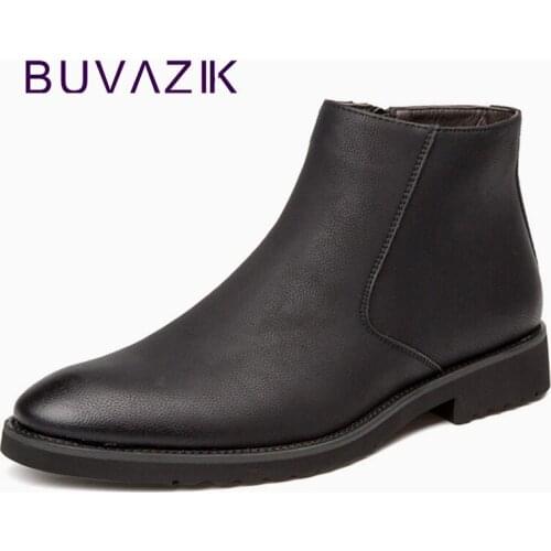 BUVAZIK Chelsea Boots Men Fashion Men Shoes Pointed Toe Soft Leather Autumn Boots Men Shoes Ankle Boots Man Zapatos De Hombre