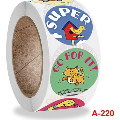 Cartoon animal Reward Stickers English fun toy supplies travel case stationery box label stickers
