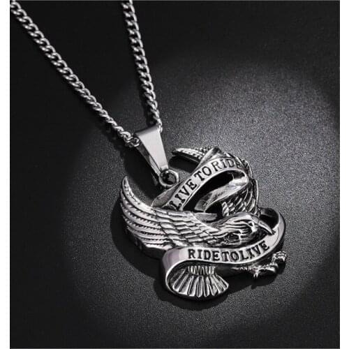 Skull Punk Necklace cool men hip hop pendant male trendy student aggressive personality Pendant Necklace