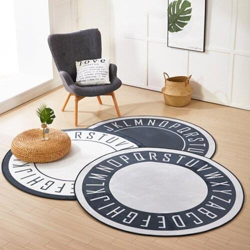 Simple Modern Carpet Round Letter Decor Living Room Bed Room Decoration Thick Non-slip Wear-resisting Rug Quality Fashion Mats