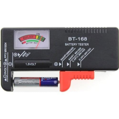 BT-168 AA/AAA/C/D/9V/1.5V batteries Universal Button Cell Battery Colour Coded Meter Indicate Volt Tester Checker Power BT168