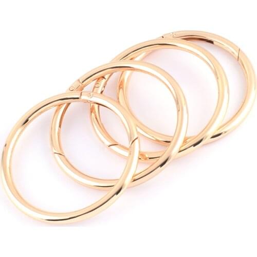 Light Gold Large Spring Ring Buckle Snap Trigger Hook Zinc Alloy Spring Clasp O Ring Round Gate Ring Purse Bag Handbag Jewelry