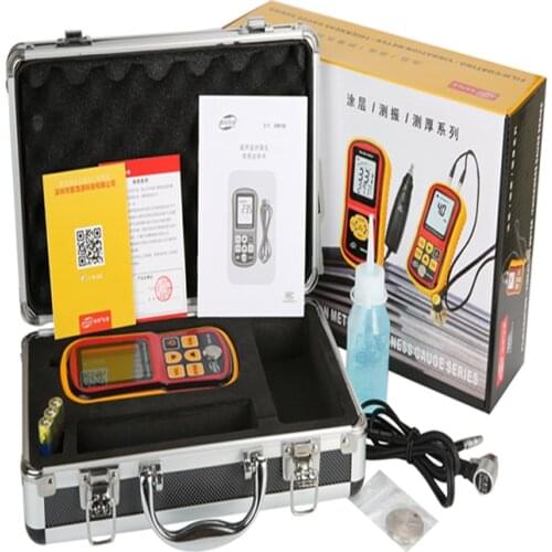 Ultrasonic Thickness Gauge Meter Digital LCD Metal Width Measuring Tools 1.2~220mm (Steel) Sound Velocity Measurement GM100