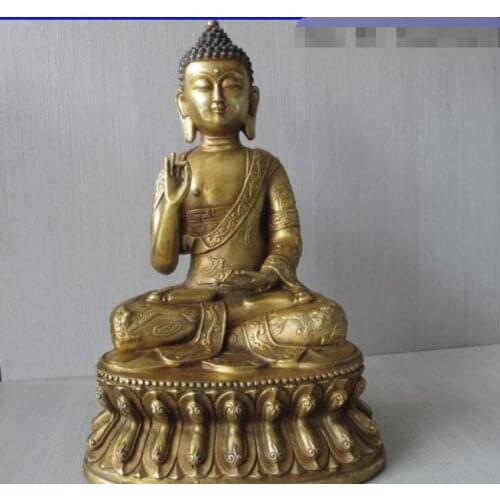 China Art Statue Copper Bronze Gild Buddhism Dragon Tathagata Sakyamuni Buddha