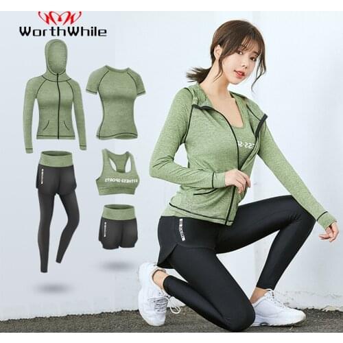 WorthWhile Women Jogging Sets Sports Suit Yoga Wear Gym Fitness Clothing for Woman Outdoor Running Training Workout Quick Dry