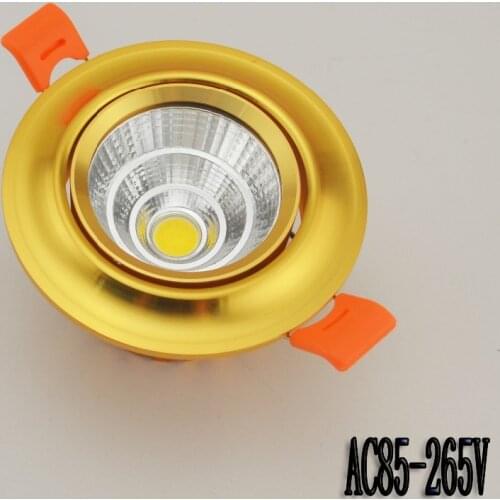 Golden aluminum housing Newes LED COB Ceiling light 5W 7W 10WCOB Chip LED Recessed Downlight Spot Light Lamp Free shipping