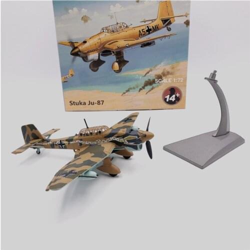 1:72 Scale World War II Rudel German Stuka JU-87 Dive Bomber Combat Aircraft Diecast Airplane Model Adult Collection Static