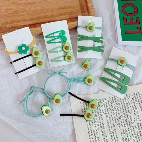 1 Set High Elasticity Hair Bands hair rope hair clip side clip Fruit Ponytail For Women Girls hair Accessories