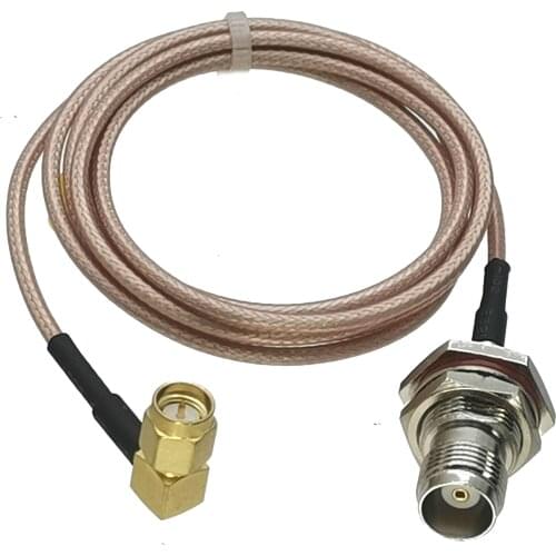 1pcs RG316 TNC Female Jack Nut Bulkhead to SMA Male Plug Right Angle Connector RF Coaxial Pigtail Jumper Cable New 4inch~20M
