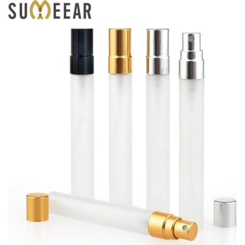 100piece/lot Frosted Glass Spray Bottle Aluminium Perfume Atomizer Sample Gift Empty Cosmetic Containers for Travil Container