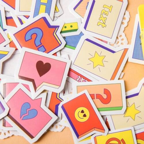 45pcs/box Colorful Dialog Decorative Stickers Cartoon Cute Stickers Scrapbooking Diary Planner DIY Album Stationary Supplies