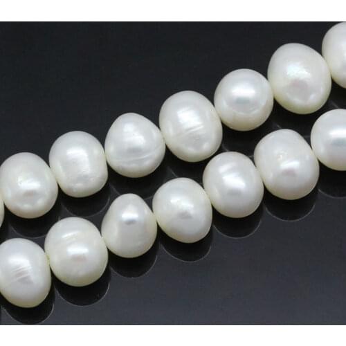 DoreenBeads Grade A White Freshwater Cultured imitation Pearls 36.5cm(14-3/8")9mm-10mm,sold per pack of 1 strand(approx 42PCs)