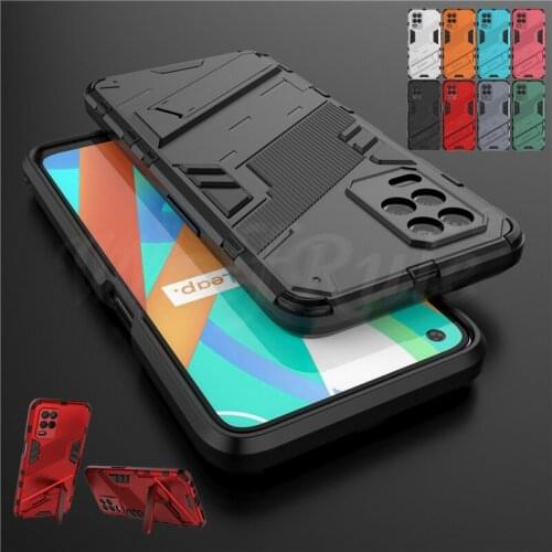 Holder Case For OPPO Realme 8 5G Cover For Realme 8 5G Capas Punk Style PC Kickstand Back Cover For Realme 7 8 Pro GT V13 Fundas