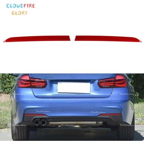 CloudFireGlory Pair Left & Right Rear Bumper Marker Reflector Red For BMW 3-Series F30 F31 M Sport 328i 335i 2012- 63147847165