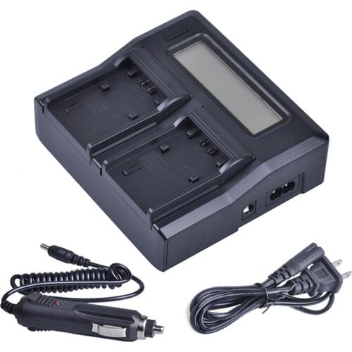 LCD Dual Quick Battery Charger for Panasonic AG-AF100, AG-AF100A, AG-AF100P, AG-AF101, AG-AF101E Camcorder