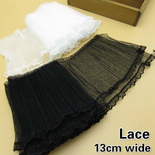 HOT Double-layer Fine Crumpled Tulle Lace DIY Wedding Dress Costume Childrens Clothing Tutu Fluffy Skirt Sewing Decoration