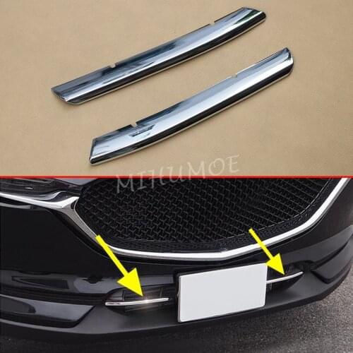 Chrome Grill Strips For Mazda CX-5 KF 2017 2018 2019 2020 Bumper Air-inlet Grille Trims CX5 2 Generation Accessories