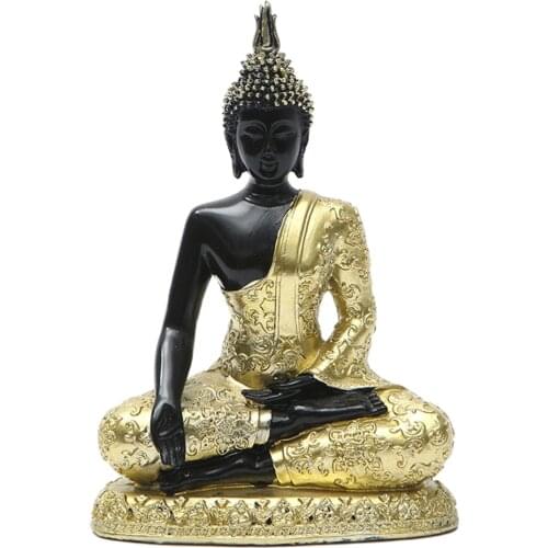 Chinese Buddha Statue Seated Figurines Zen Home Garden Desktop Decor Artwork