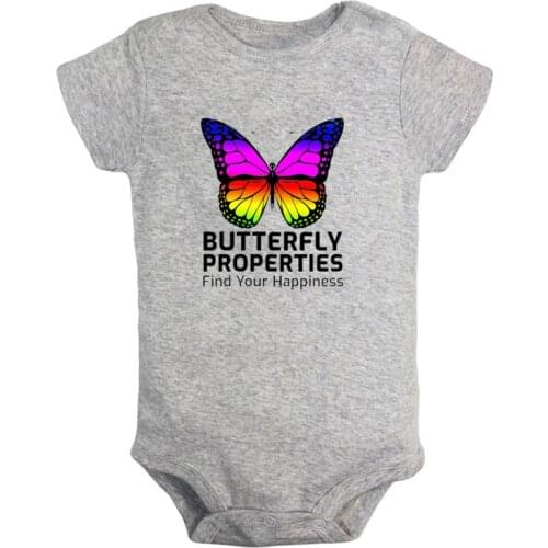Butterfly Properties Find Your Happiness Sea Turtle Newborn Baby Girl Boys Clothes Short Sleeve Romper Outfits 100% Cotton