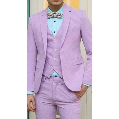 Handsome Groomsmen Notch Lapel Groom Tuxedos Mens Wedding Dress Man Jacket Blazer Prom Dinner (Jacket+Pants+Tie+Vest) A256