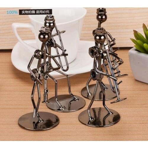 Fashion Metal Crafts Small Iron Man Band Style Home Decor Creative Ornament for Home or Office Vintage Souvenirs