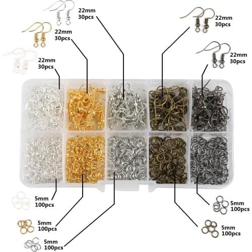 DIY Jewelry Earrings Making Box Crimp End/Extender Chains/Jump Single Ring/Lobster Clasp Buckle/Earring Hooks Handmade Beads Kit
