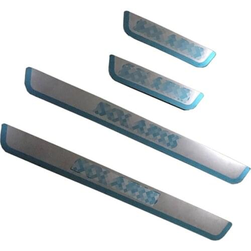 For Hyundai New Solaris 2017 2018 2019 Stainless Door Sill Strip Welcome Pedal Car Styling Stickers Accessories Parts 4 Pcs