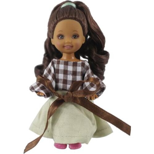 NK 1 Pcs Cute Little Kelly Skirt Casual Clothing Fashion Dress for Princess Kelly Doll Mini Dolls Clothes Dress Girl Toys 3X