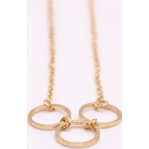 Three hollow circles pendant necklace Child interest circle pendant necklace the to women