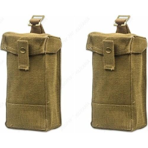 PAIR MILITARY WW2 UK ARMY BRITISH P37 AMMO POUCH BEFORE CARTRIDGE BAG armyshop2008