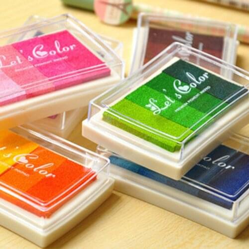 1 Pcs Cute Large Printing Plate Rainbow Color Gradient Color Printing Mud School Children Stationery Supplies 7.2*5.2*2.1cm