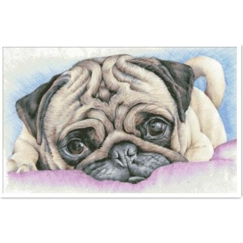Cute Shar Pei cross stitch package animal 18ct 14ct 11ct cloth cotton thread embroidery DIY handmade Dreampattern