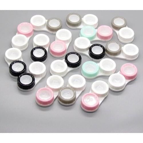 Transparent Solid Pocket Portable Mini Contact Lens Case Easy Carry Make Up Beauty Pupil Storage Box Mirror Container Travel Kit