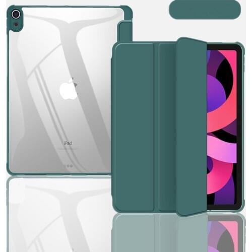 Transparent Fold Case For iPad Air 4 10.9 inch 2020 Acrylic Ultra-thin Cover For iPad 10 2 2020 2019 7 8 Gen Case Conque Fundas