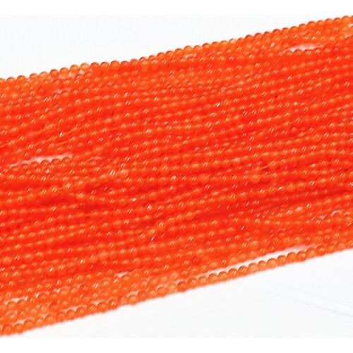 Orange Natural Stone Chalcedony Jades 2mm 3mm Round Loose Spacers Accessories Findings Beads Diy Jewelry Loose Beads 15" B459