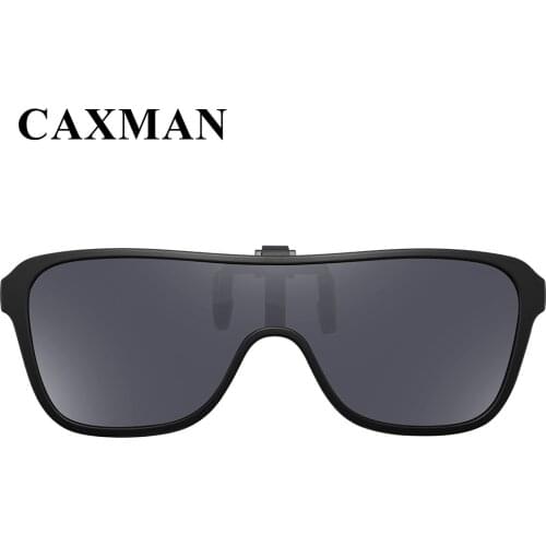 CAXMAN Polarized Clip On Flip Up Sunglasses Over Prescription Glasses for Men Women Driving Sun Glasses One Piece Style