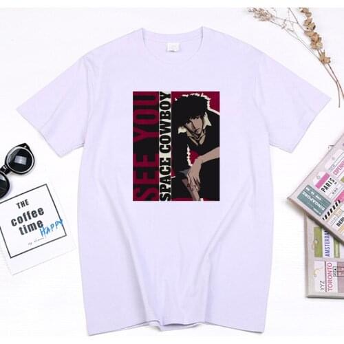 Cowboy Bebop Printed Tops Vintage Anime Man Clothing See You Space Cowboy T-shirt Summer Fashion Casual Loose Tees Camisetas