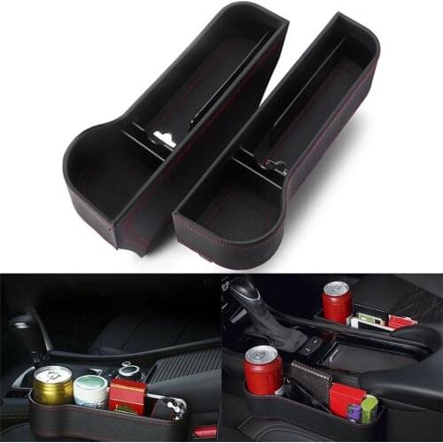 Storage Box Car Organizer Seat Gap PU Case Pocket Car Seat Side Slit for Wallet Phone Coins Cigarette Keys Cards For Universal