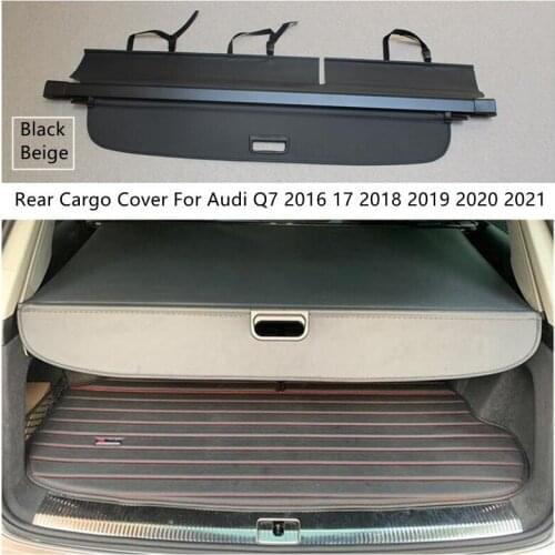 Rear Cargo Cover For Audi Q7 2016 17 2018 2019 2020 2021 Privacy Trunk Screen Security Shield Shade Black Beige Auto Accessories