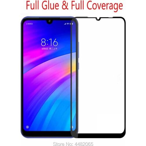 2Pcs For Redmi 7 Glass Tempered Glass Protective Film Full Glue Cover Screen Protector for Xiaomi Redmi 7 Protection Saver