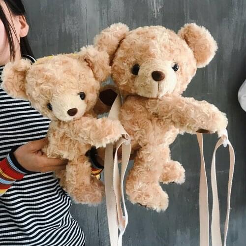 1pc 20cm 30cm cartoon cute teddy bear plush doll coin case mini travel bag decoration stuffed toy girl lady gift
