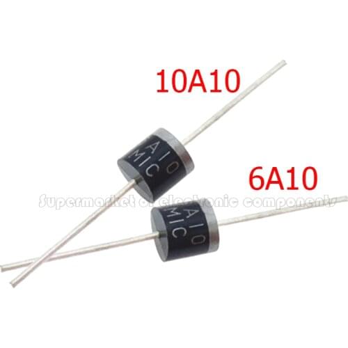 20PCS 10A10 10.0 AMP SILICON RECTIFIERS RECTIFIER DIODE 10A 1000V R-6 6A10 6A New